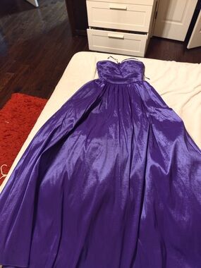 B Darlin Purple Strapless Prom Dress